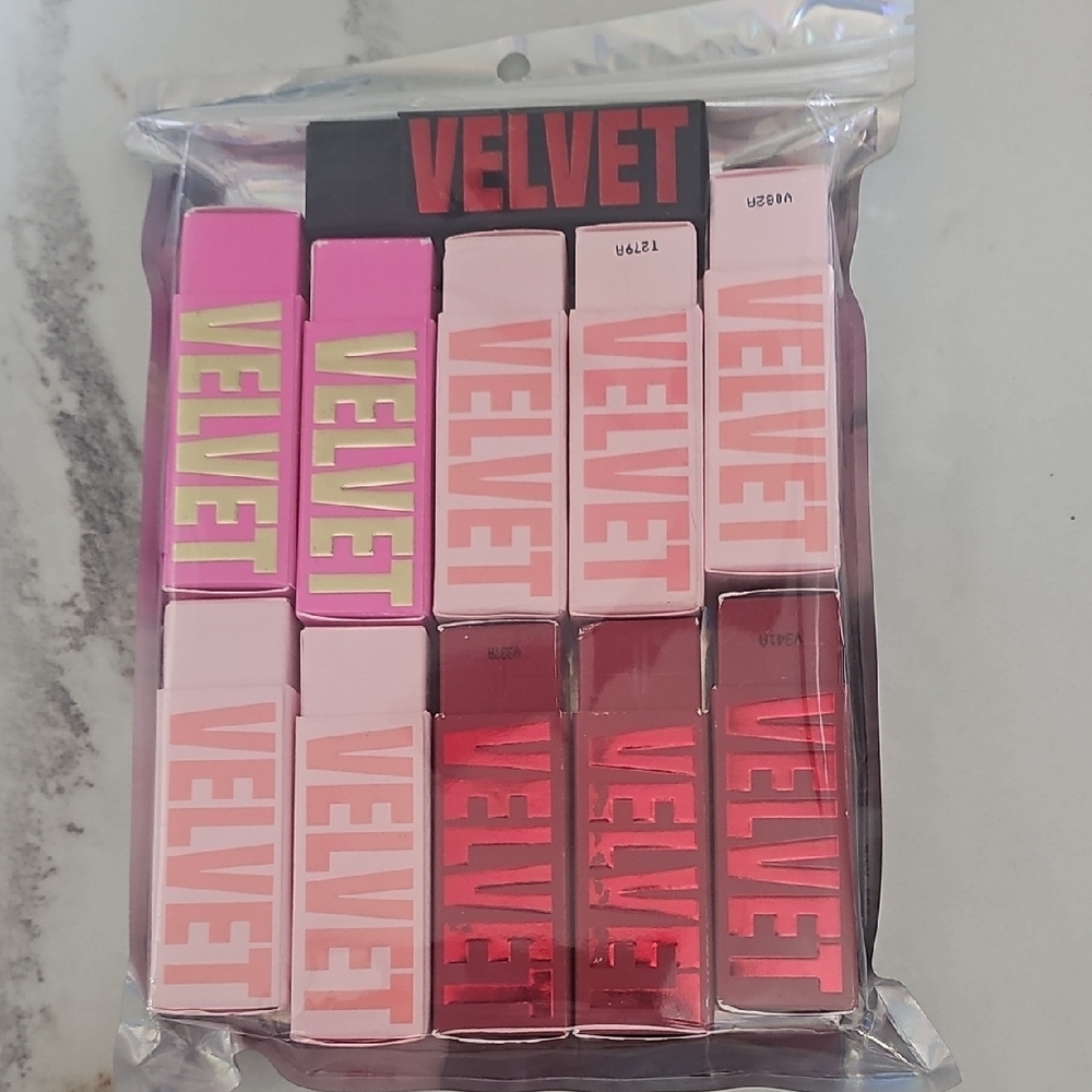 Velvet Lipstick Set - Pink, Red, and Nude Shades